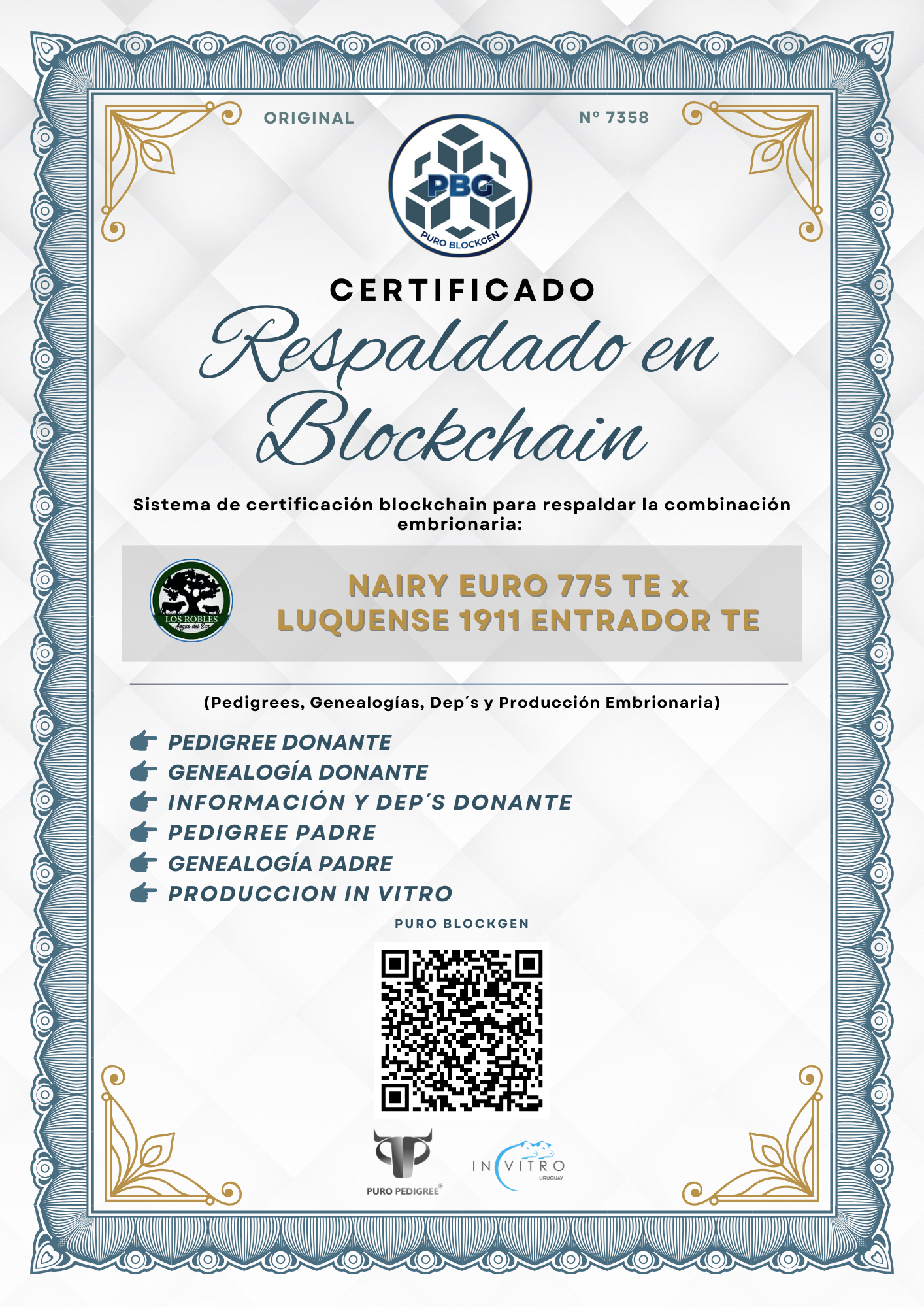 Certificado PBG No 7358-2